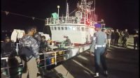 Petugas Gabungan BNN, Bea Cukai, Polda kepri Dan TNI AL Mengamankan Kapal Berbendera Tanzania, MV King Sun Yang Mengangkut 1,3 Ton Ketamine Di Perairan Pulau Berakit Bintan.